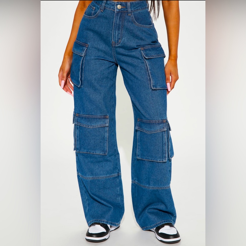 Fashion Nova Stars Aligned Cargo Jeans